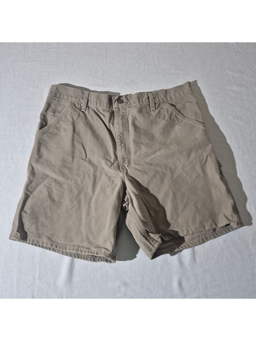 Carhartt B25 DES Duck Canvas Sz 36/38 khaki work shorts